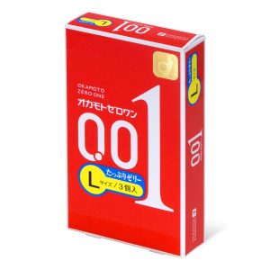 Okamoto 岡本 0.01 大碼 潤滑劑加量 (日本版) 3 片裝 PU 安全套